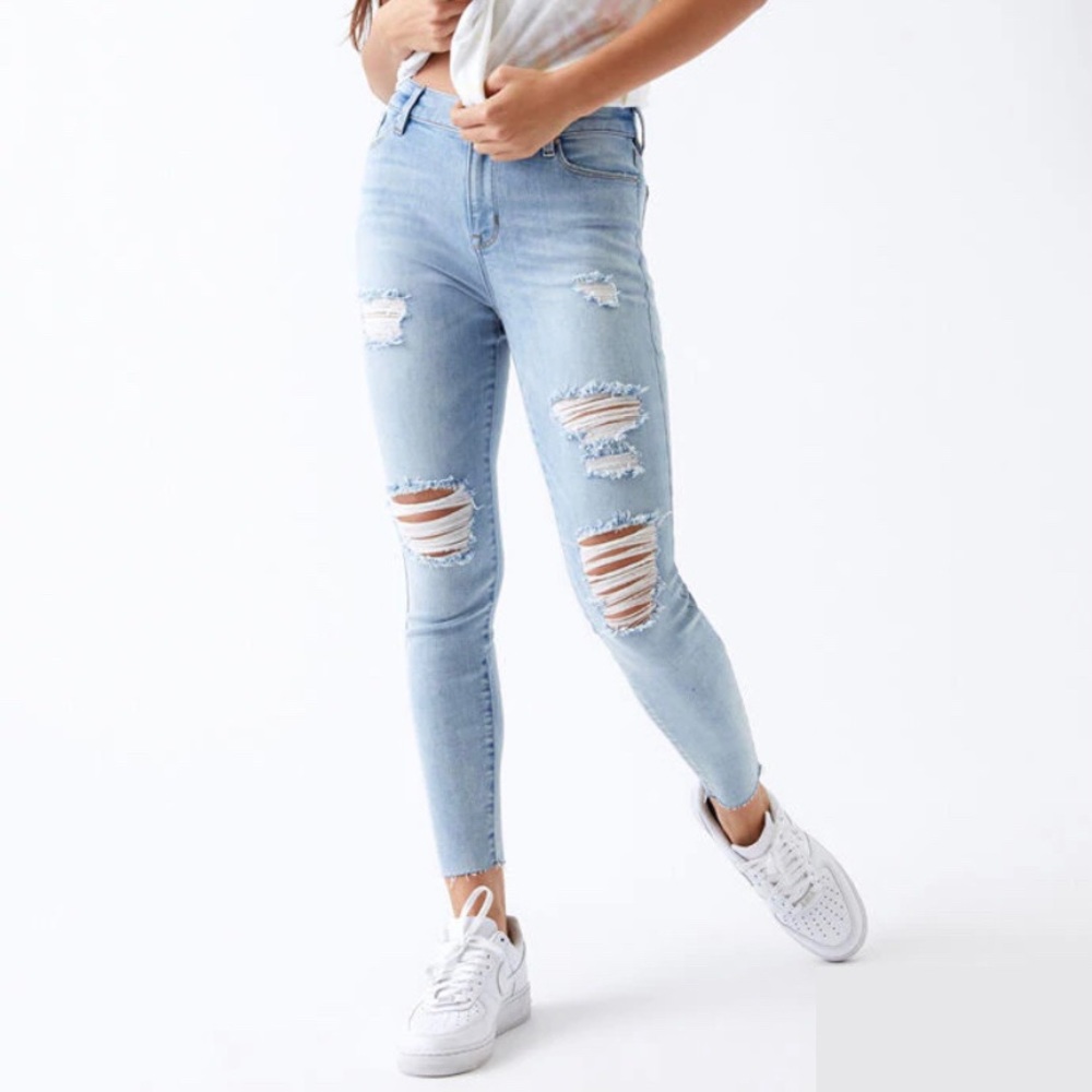 PacSun Light Ripped High Waisted Jeggings 29L